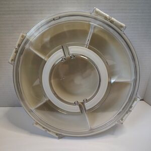 NEW! Snackle Box 10" Round 5 Compartment Snack Plastic Container + Lid & Handle